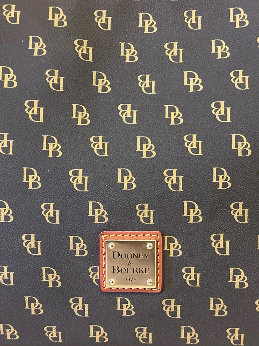 Dooney Bourke Brown Gretta DB Logo Monogram Hobo Shoulder Bag
